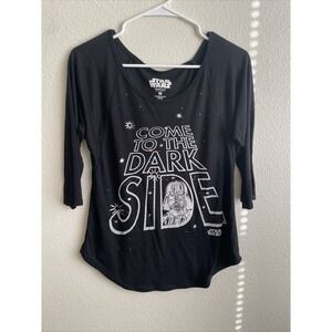Women's Star Wars Darth Vader Come To The Dark Side‎ Med T Shirt Tunic Tank Crop